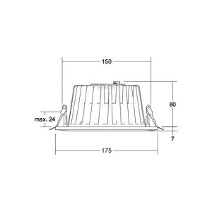 BRUMBERG LED inbouwdownlight Lydon Midi, aan/uit, 3.000 K