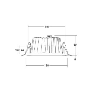 BRUMBERG LED inbouwdownlight Lydon Mini, aan/uit, 3.000 K