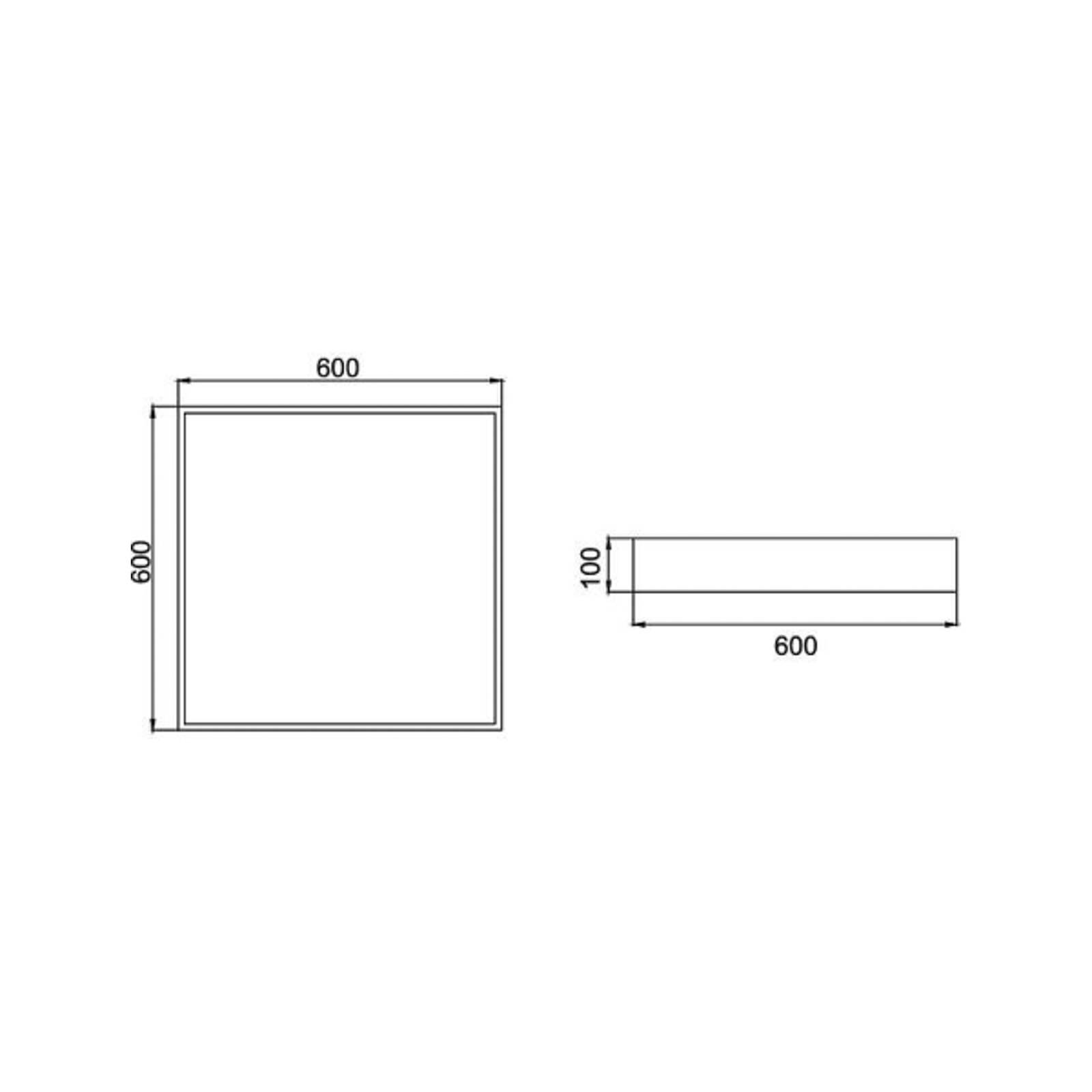 Brumberg led plafondlamp biro square, aan/uit, wit, 4. 000 k