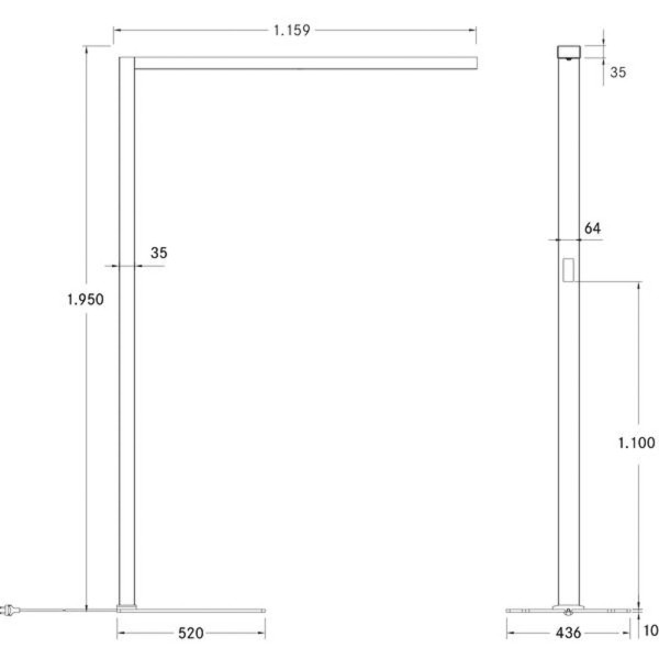 Brumberg led vloerlamp bevon microprisma direct/indirect