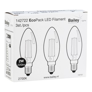 Bailey | 3x LED Kaarslamp | Kleine fitting E14  | 2W