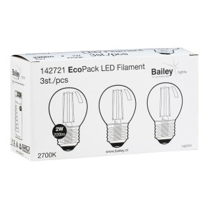 Bailey | 3x LED Kogellamp | Grote fitting E27  | 2W