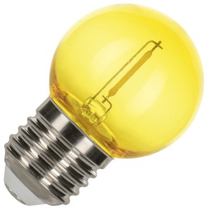 Bailey 5x Kogellamp Geel | LED Filament 0,6W | Grote fitting E27 Plastic