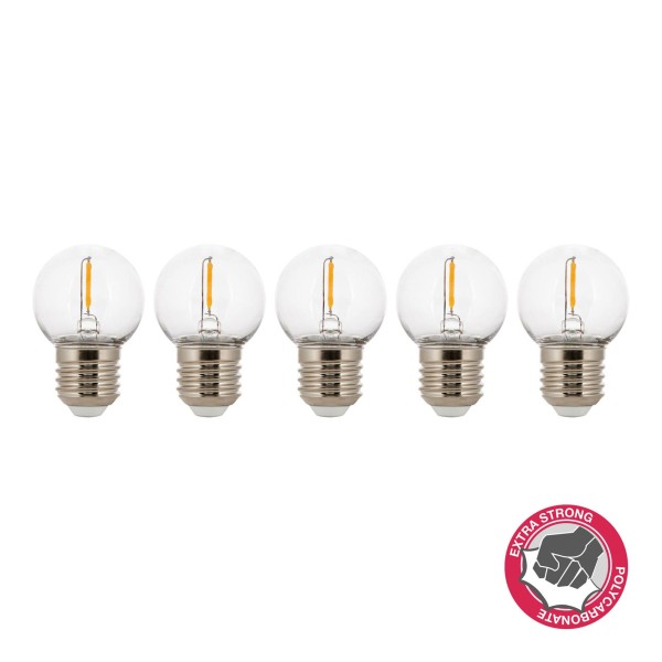 De led filament safe serie speelt in op de wens om de decoratieve filament bulbs ook te gebruiken daar waar scherven bij breuk uiterst ongewenst zijn. Denk hierbij aan professionele (open) keukens