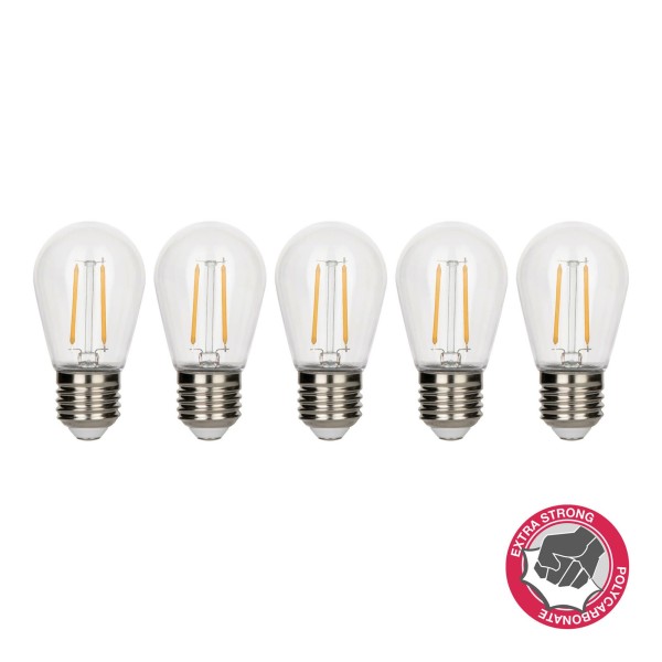 De led filament safe serie speelt in op de wens om de decoratieve filament bulbs ook te gebruiken daar waar scherven bij breuk uiterst ongewenst zijn. Denk hierbij aan professionele (open) keukens