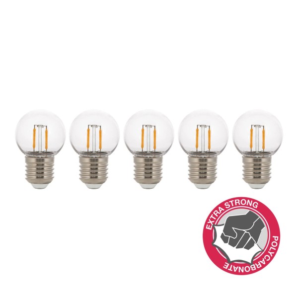 De led filament safe serie speelt in op de wens om de decoratieve filament bulbs ook te gebruiken daar waar scherven bij breuk uiterst ongewenst zijn. Denk hierbij aan professionele (open) keukens