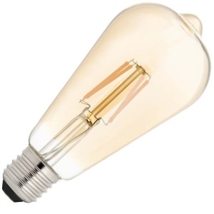 Bailey | LED Edison Sensorlamp Dag/Nacht | Grote fitting E27 | 4W (vervangt 40W) Goud