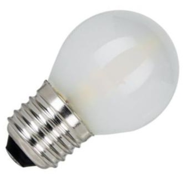 De kogellamp led filament mat 4w (vervangt 40w) grote fitting e27 is verkrijgbaar in 4w. Dit lijkt wellicht weinig