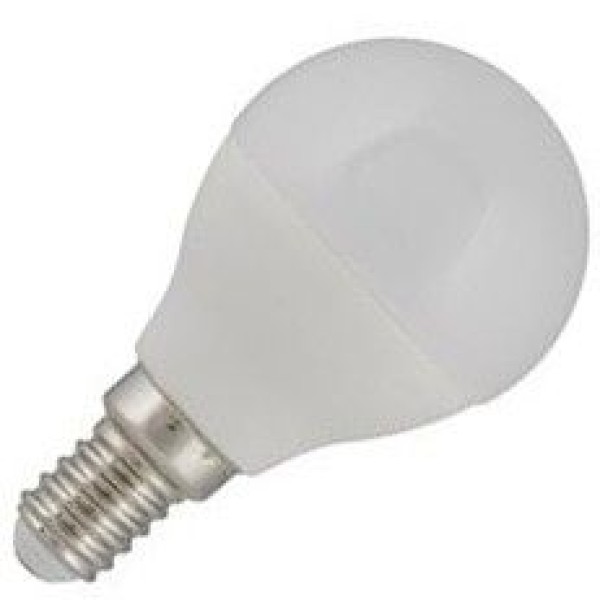 Led kogellamp uit de ecobasic serie van bailey met een kleine e14 fitting. Deze lamp heeft een hoge lichtopbrengst van 480 lumen en vervangt daarmee een gloeilamp van 48 watt. Desondanks verbruikt de lamp maar 6 watt en is daarmee een zuinig alternatief voor een gloei- of halogeen kogellamp.