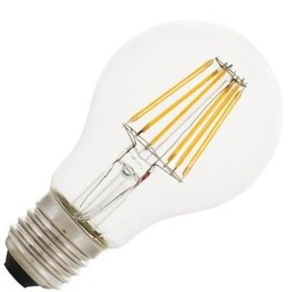 Led filament standaardlamp van bailey met 6 watt. Deze lamp geeft ondanks het lage wattage evenveel licht als een gloeilamp van 75-100 watt. Hierdoor krijg je een hoge lichtopbrengst met laag verbruik. Bovendien gaat de lamp lang mee met een gemiddelde levensduur van 25000 branduren. En mocht de lamp toch binnen 2 jaar kapot gaan dan valt dit gewoon onder de garantie. Deze versie heeft een kleurtemperatuur van 6400 daglicht en is uitgevoerd met helder glas.