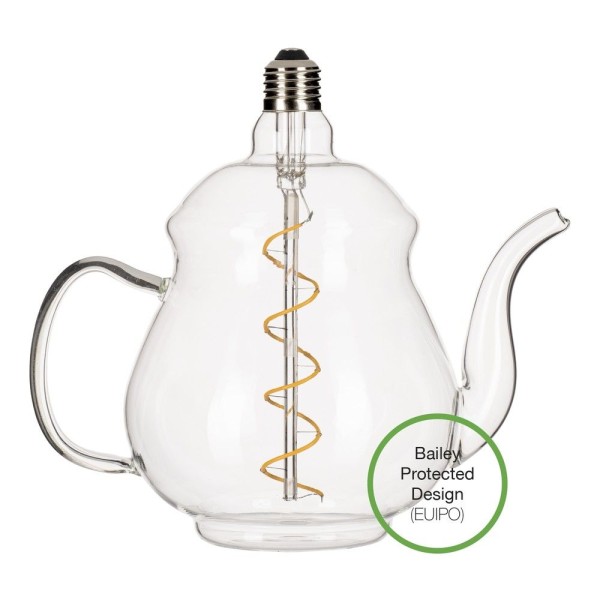 Led filament lamp van bailey in de vorm van een theepot. Ideaal voor horeca