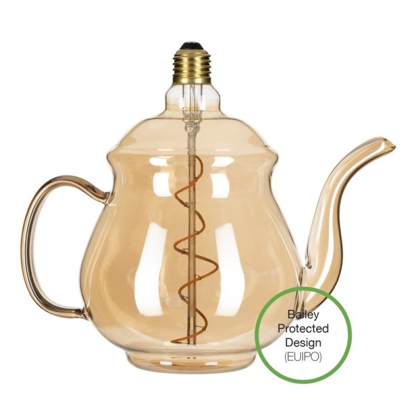 Led filament lamp van bailey in de vorm van een theepot. Ideaal voor horeca