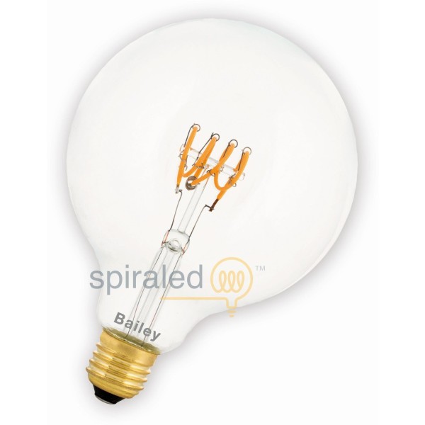 De spiraled leslie led filament helder 4w (vervangt 40w) grote fitting e27 125mm is verkrijgbaar in 4w. Dit lijkt wellicht weinig