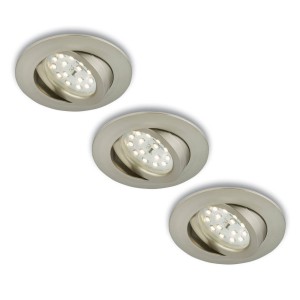 Briloner Draaibare LED inbouwspot 3 per set mat-nikkel