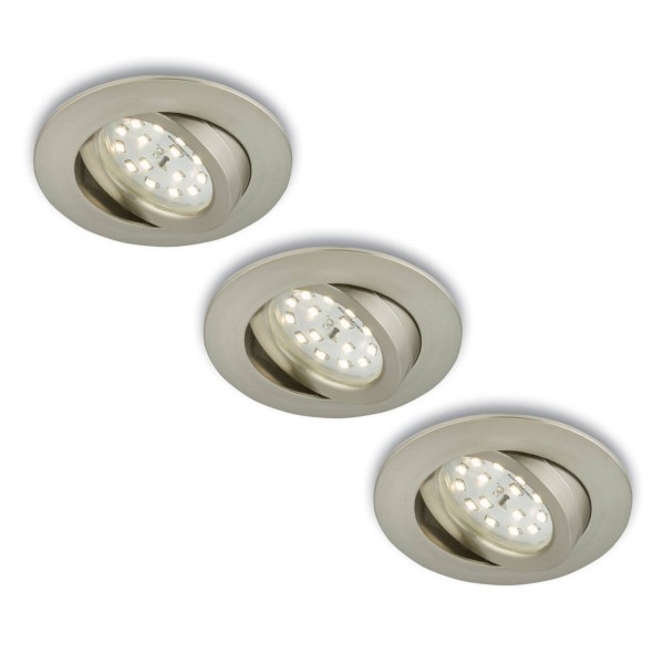 Briloner draaibare led inbouwspot 3 per set mat-nikkel