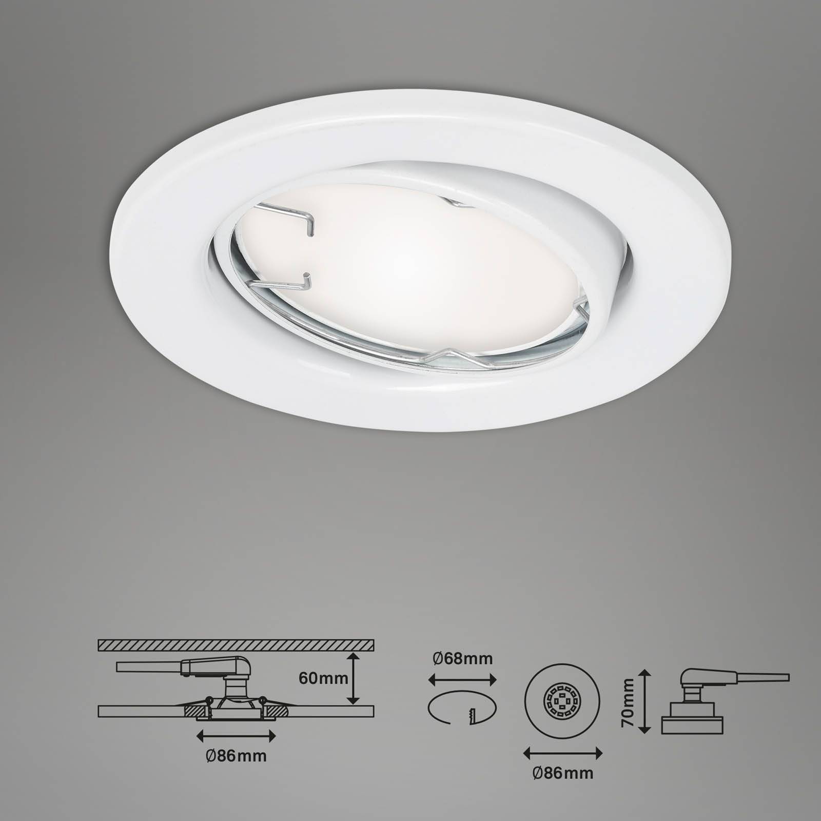 Briloner fit move s inbouwlamp led, cct rgb 3, wit