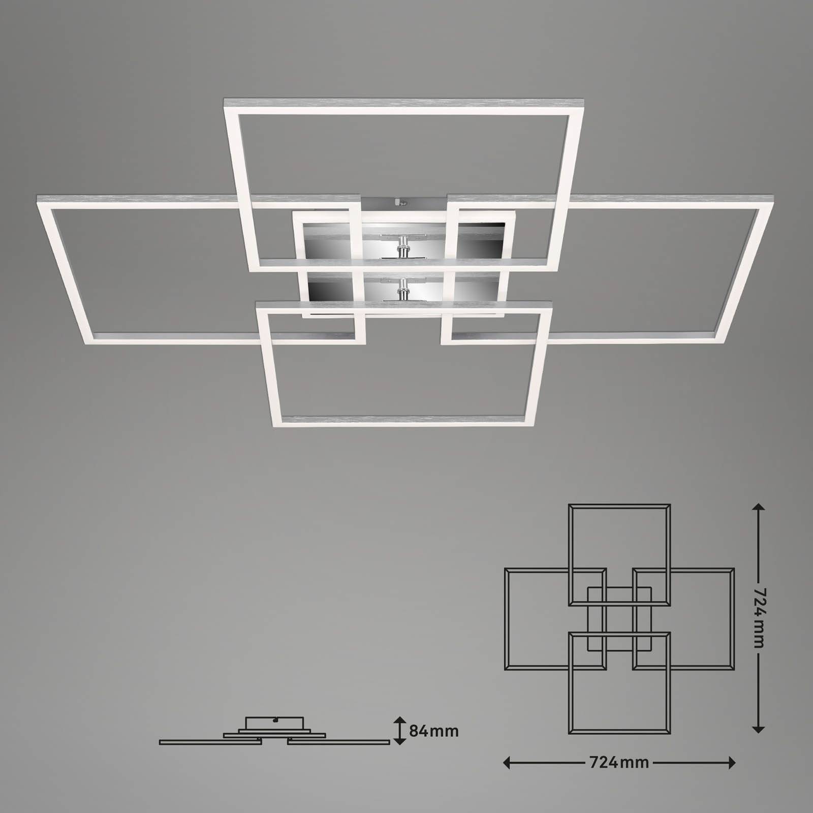 Briloner frame s led plafondlamp, 72,4×72,4 cm, aluminium