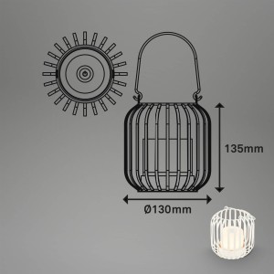 Briloner LED accu-tafellamp 7279 IP44 metalen mand wit