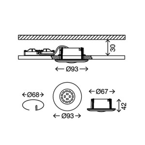 Briloner LED inbouwspot Attach One, wit, IP65