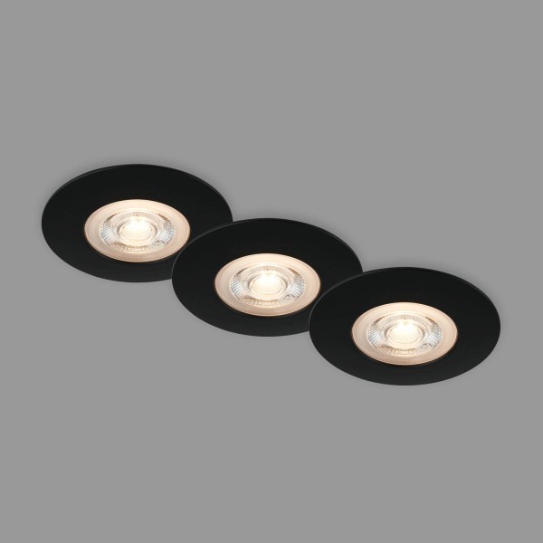 Briloner led inbouwspot kulana zwart set van 3 ip65