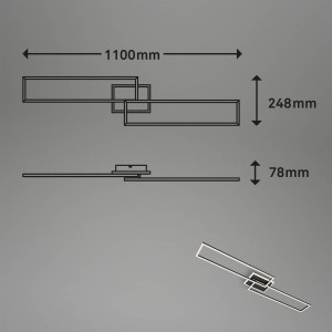 Briloner LED plafondlamp Frame S CCT 110×24,8cm zwart