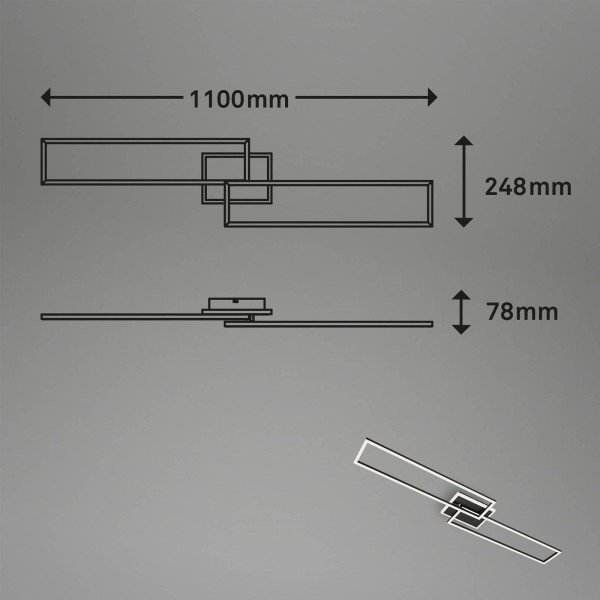 Briloner led plafondlamp frame s cct 110x24