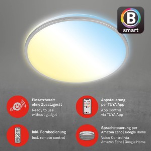 Briloner LED plafondlamp Ivy S, dimbaar, CCT, Ø 49 cm