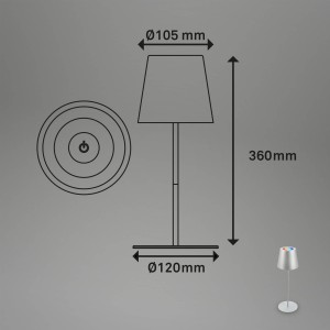 Briloner LED tafellamp 7507015 chroom mat RGBW IP44 touchdimmer