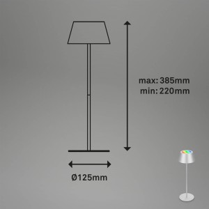 Briloner LED tafellamp Kiki met oplaadbare batterij RGBW, mat chroom