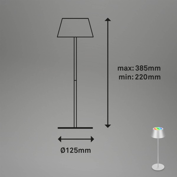 Briloner led tafellamp kiki met oplaadbare batterij rgbw