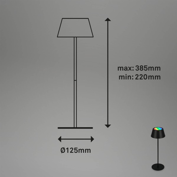 Briloner led tafellamp kiki met oplaadbare batterij rgbw