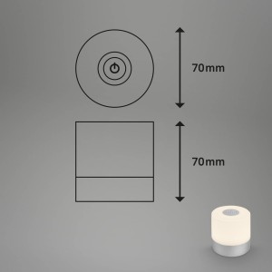 Briloner LED tafellamp Smal, oplaadbare batterij, 2.700 K, mat chroom