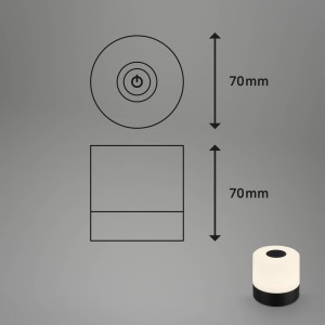 Briloner LED tafellamp Smal, oplaadbare batterij, 2.700 K, zwart