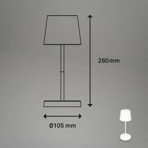 Briloner Piha LED tafellamp met oplaadbare batterij, wit