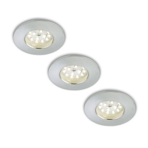 Briloner Set van 3 LED inbouwspots Nikas IP44 aluminium