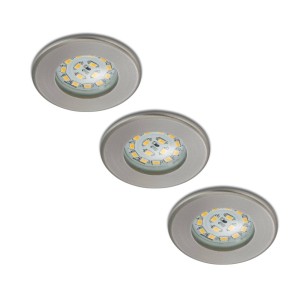 Briloner Set van 3 LED inbouwspots Nikas IP44 nikkel