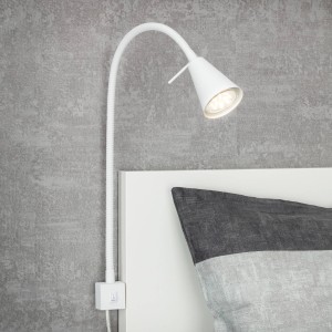 Briloner Tuso LED wandlamp, bedbevestiging, wit