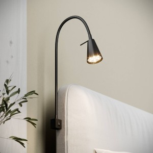 Briloner Tuso LED wandlamp, bedbevestiging, zwart