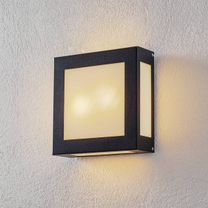 CMD Vierkante buitenwandlamp Legendo, antr., z. sensor