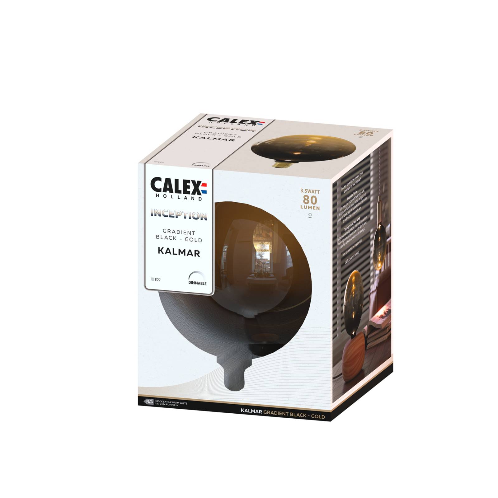 Calex inception led bol e27 g200 3w 1. 800k dim