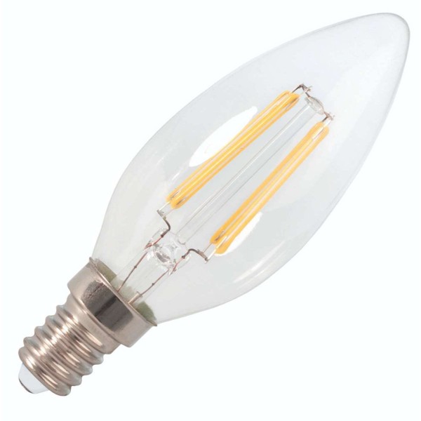 De led kaarslamp met een e14 fitting verspreidt een zeer warme gloed. Met de filament die doet denken aan een gloeilamp heeft led nog nooit zo'n vertrouwd gevoel gegeven.