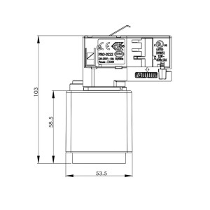 Deko-Light D Line stopcontactadapter 3 fase-rail wit