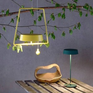 Deko-Light LED hanglamp Miram met accu, dimbaar, geel