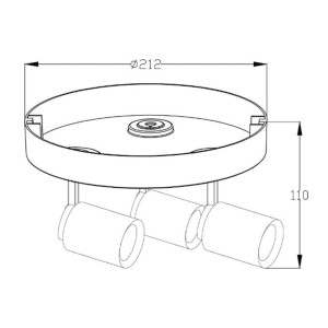 Deko-Light Opbouw plafondlamp Librae Round III, 3-lamps wit