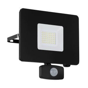 EGLO LED buitenspot Faedo 3 met sensor, zwart, 30W