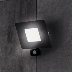 EGLO LED buitenspot Faedo 3 met sensor, zwart, 50W