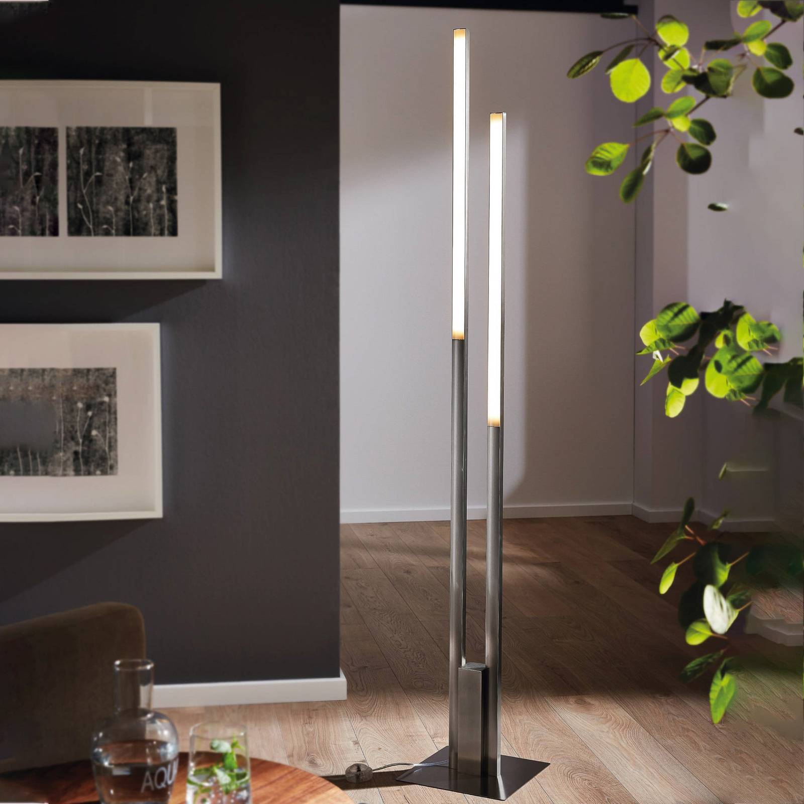 Eglo connect fraioli-z led vloerlamp nikkel mat