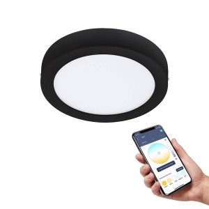 EGLO connect Fueva-Z plafondlamp, Ø 21cm zwart