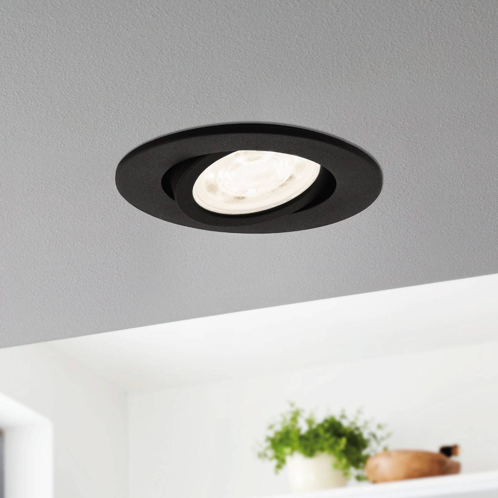 Eglo connect saliceto-z led inbouwlamp, zwart