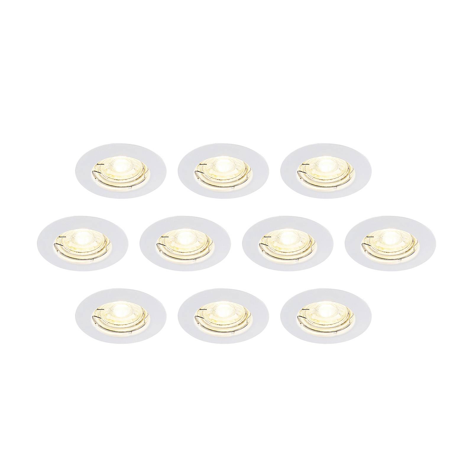 Elc dakarra downlight set van 10, gu10 ø8,3cm wit